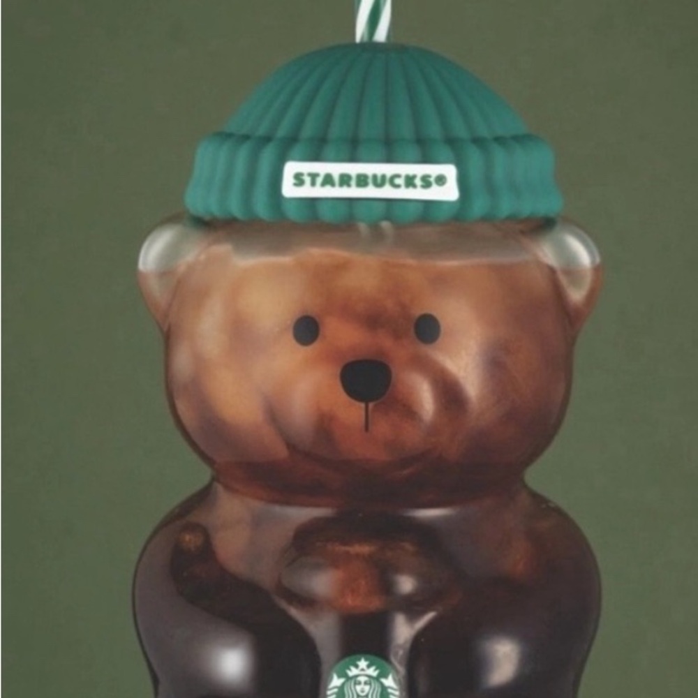 Starbucks Brown Bear with Teal Hat Ornament